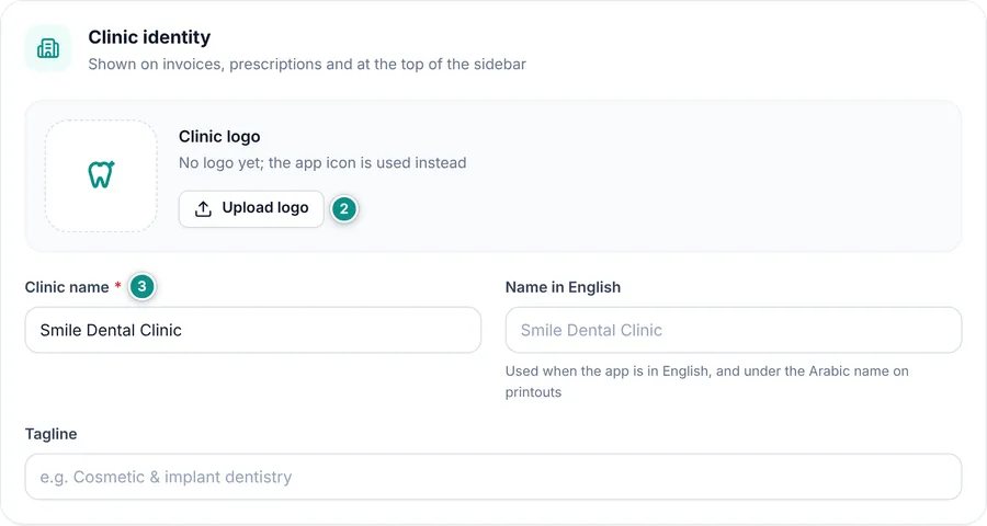 The Clinic identity card: logo, clinic name, English name and tagline